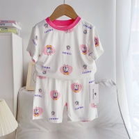 Mädchen Pyjama Set ultradünne Hauskleidung Kurzarmshorts  Mehrfarbig
