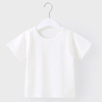 Modal tops baby short-sleeved summer half-sleeved tops summer thin men and women baby clothes ice silk cool  White