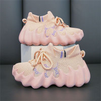 Children's Coconut Shoes Mesh Breathable Flying Sports Shoes  Pink