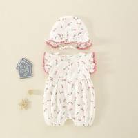 Baby summer clothes 3 months baby girl princess romper 7 crawling clothes 0-1 years old baby girl jumpsuit thin section  Pink
