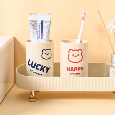 Paar Mundwasser Tasse Set Cartoon Bär Zahnbürste Tasse