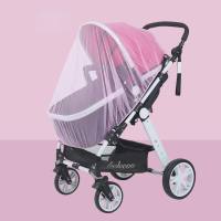 Enlarged encrypted baby stroller mosquito net baby stroller full cover mosquito net  Pink