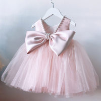 Cross-border special supply for girls princess dress, children's wedding dress, flower girl dress, host piano performance dress, tutu dress  Pink