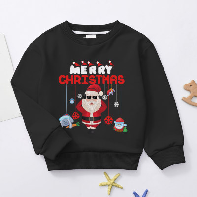 Kid Boy Solid Christmas Pattern Printed Sweatshirt