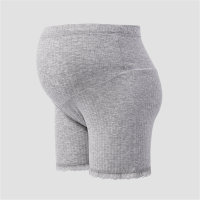 Summer new breathable maternity safety pants thin lace maternity shorts high elastic high waist adjustable leggings  Gray