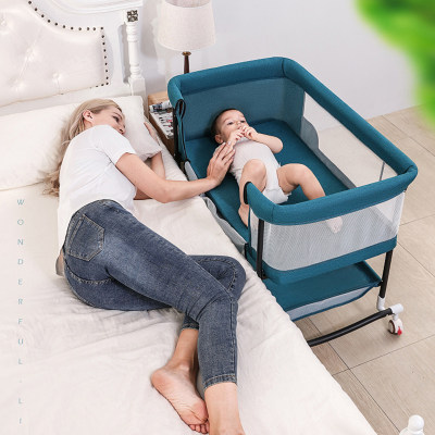 Crib newborn baby crib bed mobile portable children sleeping basket bed European-style folding crib versatile