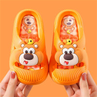 Pantoufles à trous anti-coups de pied à motif animal pour enfants  Orange