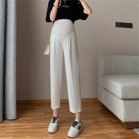 Pregnant women's pants spring and summer casual outer wear early pregnancy summer thin summer suit cigarette pants summer clothes  White