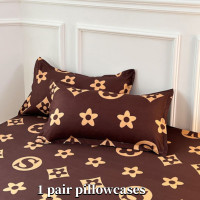 Funda de cama ajustable de una sola pieza, funda de almohada 1 par  Multicolor
