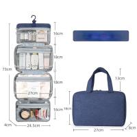 Travel waterproof folding wet and dry toiletry bag for men Cosmetics storage bag  Navy Blue