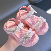 Children's bow lace sandals  Pink