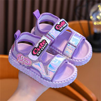 Children's shiny Velcro sandals  Purple
