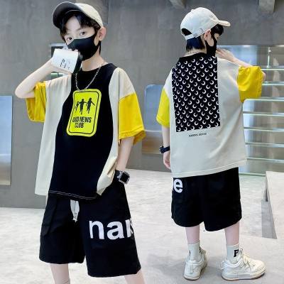 Children's clothing boys summer short-sleeved suits for middle and large children boys summer thin style summer style sports handsome