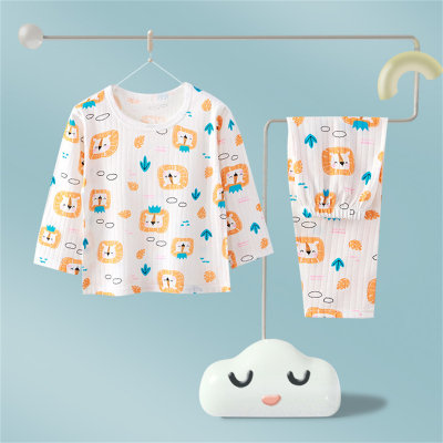 Novas roupas para casa das crianças pijamas de bebê desossados manga longa terno