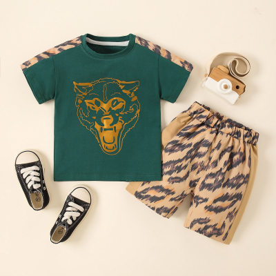 Toddler Boy Cool Cartoon Animal T-shirt & Shorts