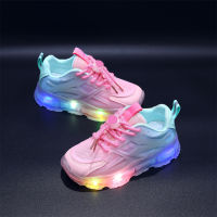 Toddler Glowing Gradient Color Sport Shoes  Pink