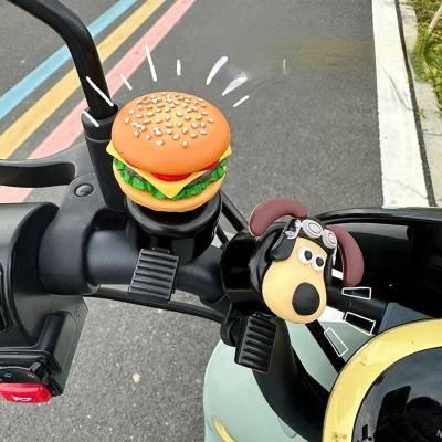 Campana de bicicleta de dibujos animados de hamburguesa
