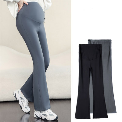 Pregnant women wear high waist slim fit pregnant women belly support spring and autumn style yoga flared pants