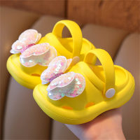 Children's princess style non-slip soft-soled sandals for going out  Yellow