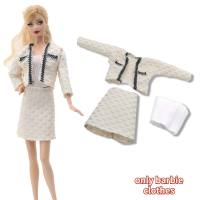 Barbie dress 30cm11 inch doll clothes temperament small fragrance style three-piece fashion skirt suit  Multicolor