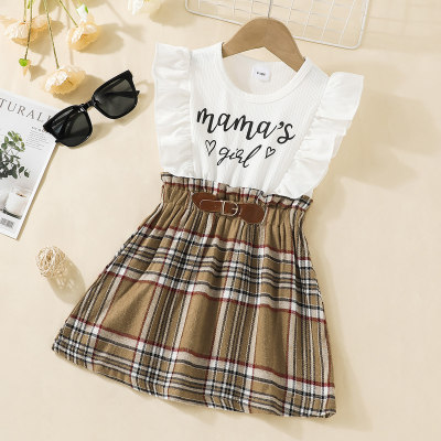 Toddler Girl Casual Vintage Plaid Ruffle Dress