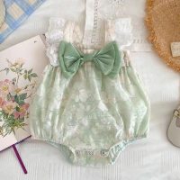 Baby summer clothes, cute onesies, newborn slings, fart-style clothing, baby girl going out and crawling clothes  Green