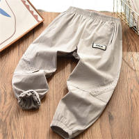 Boys pants spring and summer large and medium children's breathable mesh sports trousers children's loose casual anti-mosquito pants  Gray