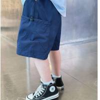 Boys summer shorts 2024 new Japanese children's clothing children's summer thin workwear medium and large children's style five-point pants  Blue