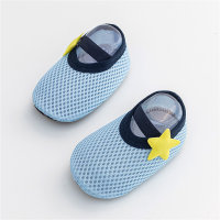 Calcetines antideslizantes con estampado de estrellas de color liso para bebé  Azul