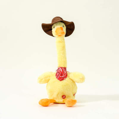 Le jouet pour enfants en peluche électrique de canard d'apprentissage peut briller