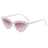 Kleinkind-Mädchen-Sonnenbrille im Blumenstil  Weiß