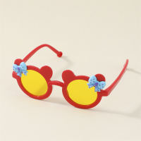 Gafas de sol con decoración de lazo estilo dibujos animados para niña pequeña  rojo
