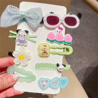 Children's 8 piece cute glasses clip set  Green