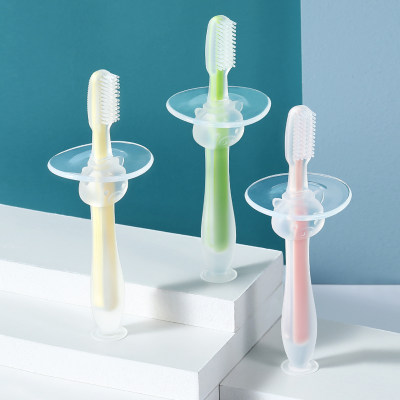 Escova de dente de silicone macio para treinamento de higiene bucal ferramenta escova de dente para bebê