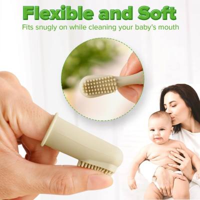 Cepillo de dientes para bebé, juego de cepillos de dientes de silicona para dedo, entrenamiento para la dentición del bebé, masajeador Oral para recién nacido