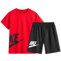 Summer boys' suit two-piece sports quick-drying clothes for middle and large children's basketball uniform  Red