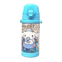 Taza creativa Sanrio de 450ml, botella de agua para niños, taza de agua portátil con pajita, hervidor de agua, premio de estudiante de escuela primaria, regalo  Azul