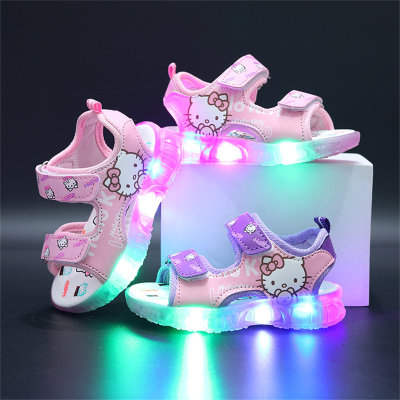 Sandales lumineuses de dessin animé Hello Kitty pour enfants