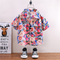 Children's shirts summer short-sleeved boys' tops baby coats children's clothing Hong Kong style casual trend wholesale  Pink