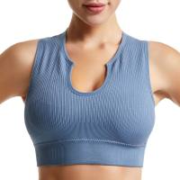 Sports bra for women running shockproof yoga vest without steel ring gathering anti-sagging fitness sports bra set  Light Blue
