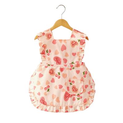 Eating baby girl overalls waterproof and anti-dirty spring and autumn baby bib clothes new summer thin girl children's apron