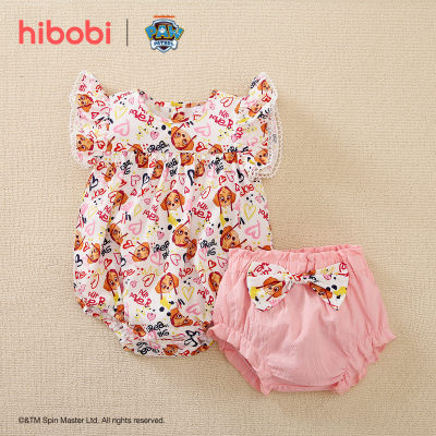 hibobi×Mono y pantalones cortos de manga corta con estampado de dibujos animados de la Patrulla Canina para bebé niña