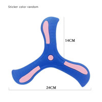 Children's boomerang large size toy, unbreakable, children's outdoor parent-child interactive sports EVA soft frisbee, boys and girls three-leaf boomerang  Blue