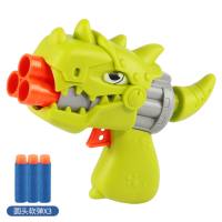 Juguete de eyección para niños con pistola de balas suaves de eyección de dinosaurios  Verde