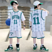 Novos uniformes de basquete masculino de verão para crianças, uniformes de secagem rápida para crianças médias e grandes, ternos de duas peças  Branco
