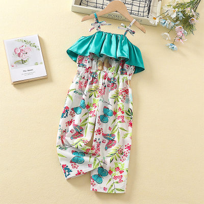 hibobi Girl Baby Floral Print Fashion Halter Overalls