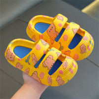 Zapatillas de baño antideslizantes con estampado de dibujos animados para niños  Amarillo