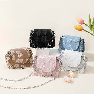 Girls' Floral Embroidered Mini Messenger Bag