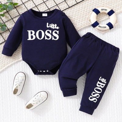 Baby and Toddler Letter Printed Hoodie Pants Set