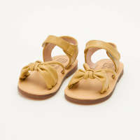 Toddler Girl Solid Color Bowknot Sandals - Hibobi